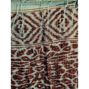 Women’s Green Brown with Golden Thread Square Scarf Wrap Shaw 38” X 38"